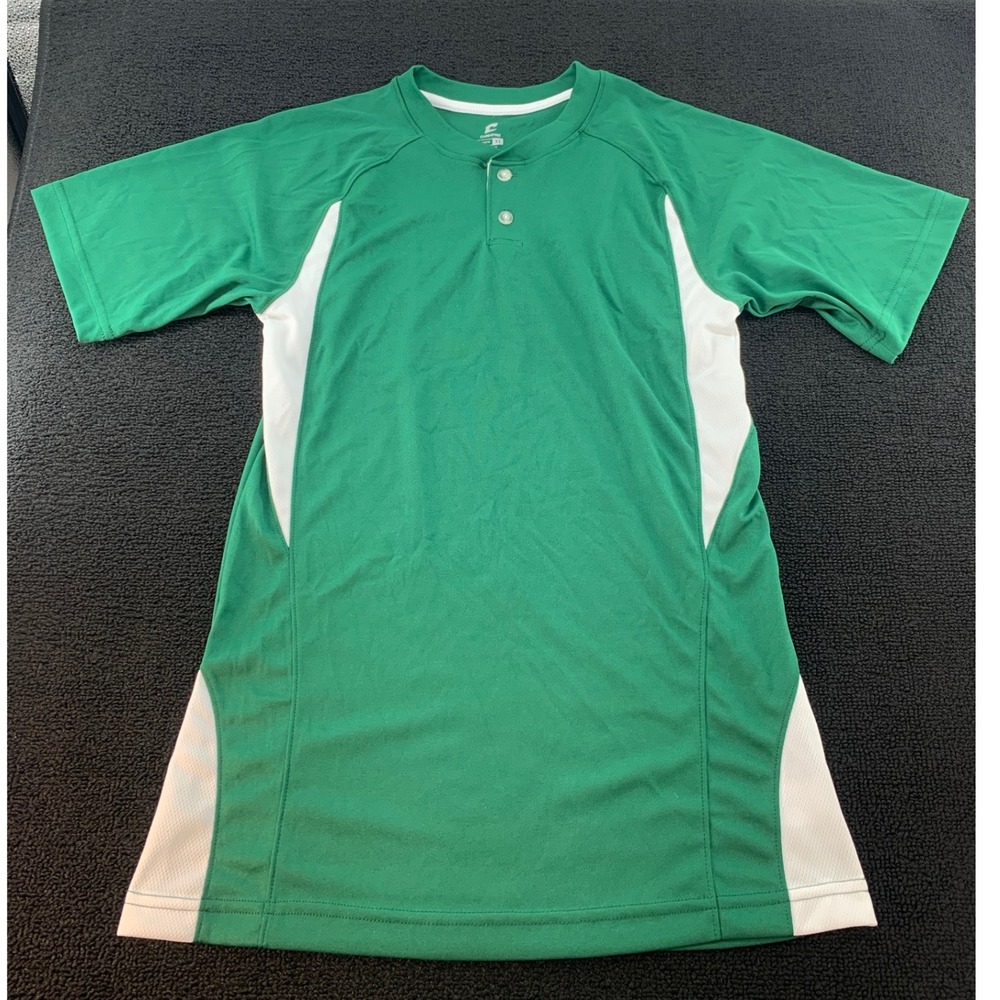 CHAMP PRO Youth XL Green White Baseball Jersey T‎ Shirt Short Sleeve Athletic